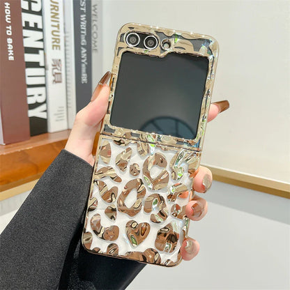Luxury Leopard Print Phone Case for Samsung Galaxy Z Flip 4/5/6/7