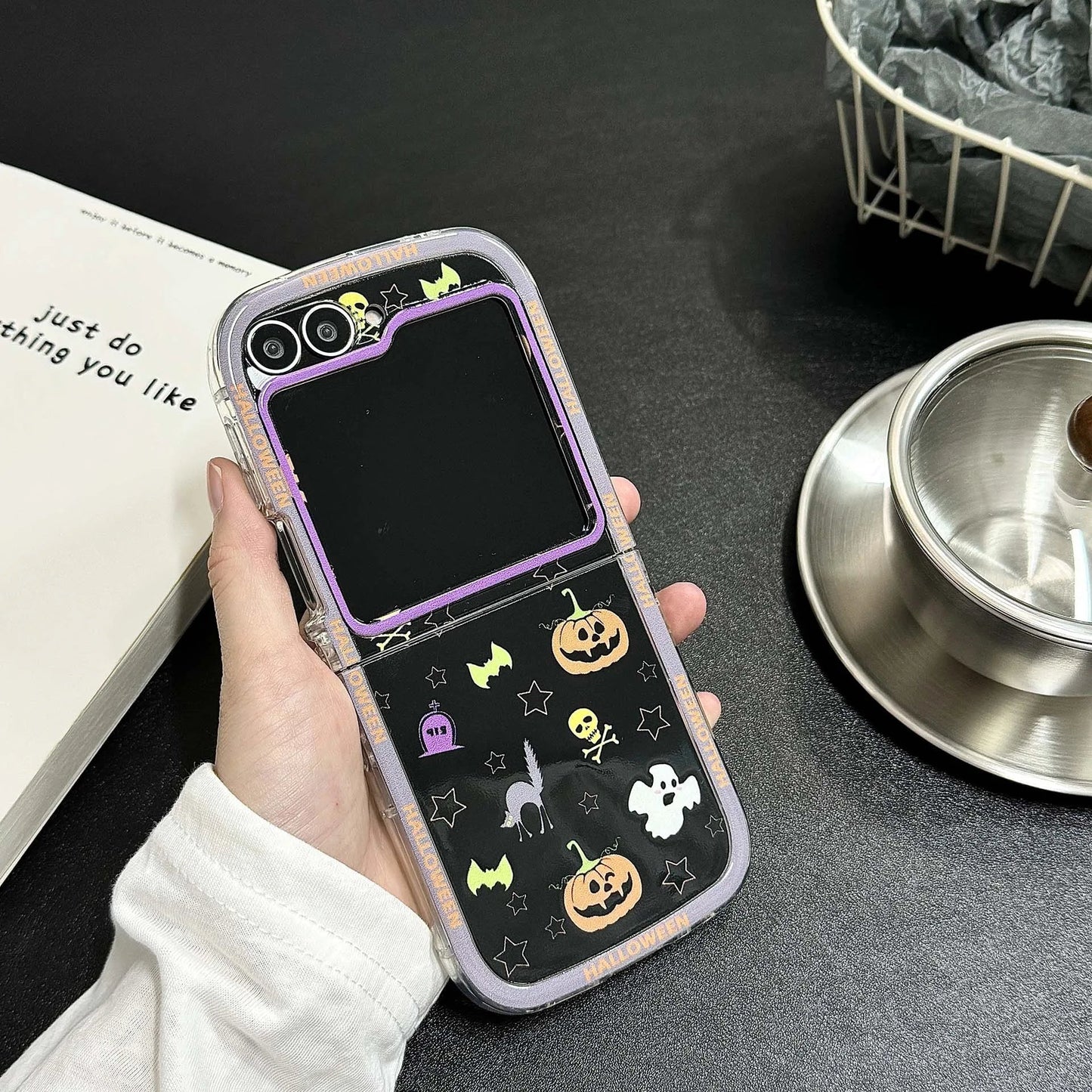 Happy Halloween Pumpkin Ghost Case for Samsung Galaxy Z Flip 4/5/6/7