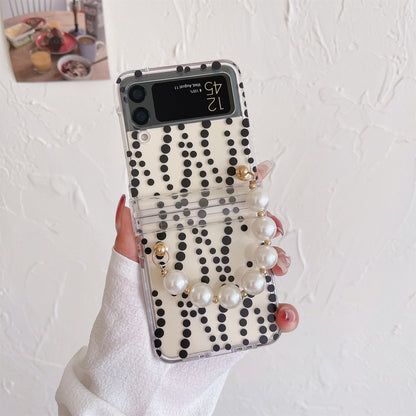 Transparent Case with Pearl Bracelet for Samsung Galaxy Z Flip Series