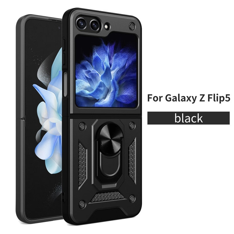 Armor Magnetic With Stand Holder Ring Case For Samsung Galaxy Z FLIP Series