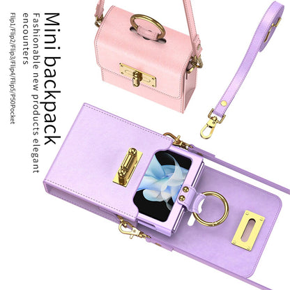 Leather Crossbody Bag Case for Samsung Galaxy Z Flip