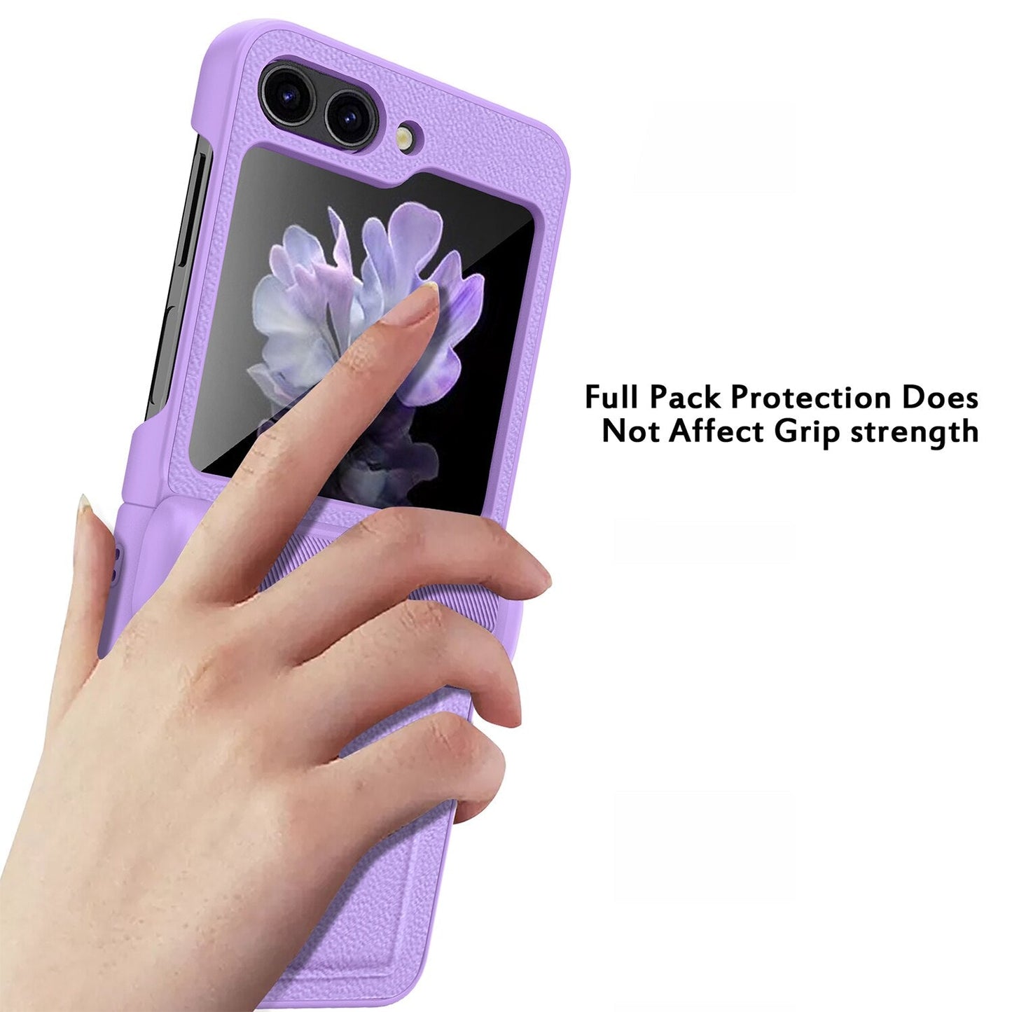 Leather Shockproof Cover with Front Screen Glass For Samsung Galaxy Z Flip