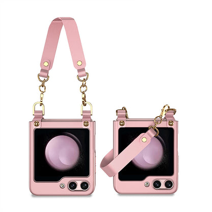Electroplating Wrist Strap Case for Samsung Galaxy Z Flip Series