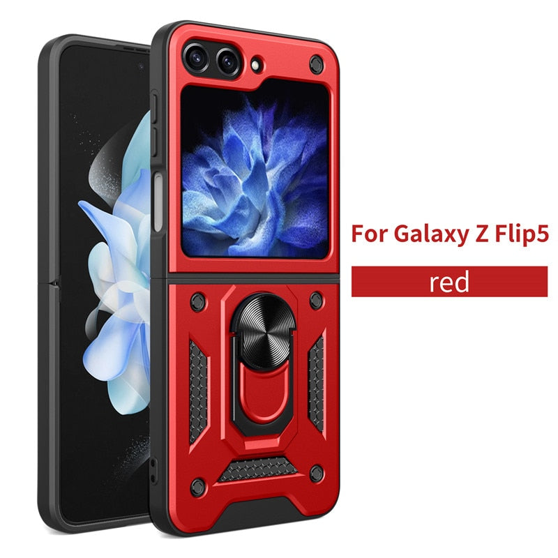 Armor Magnetic With Stand Holder Ring Case For Samsung Galaxy Z FLIP Series
