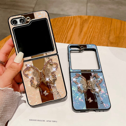 Luxury Glitter Case with Butterfly Stand Holder for Samsung Galaxy Z Flip 5