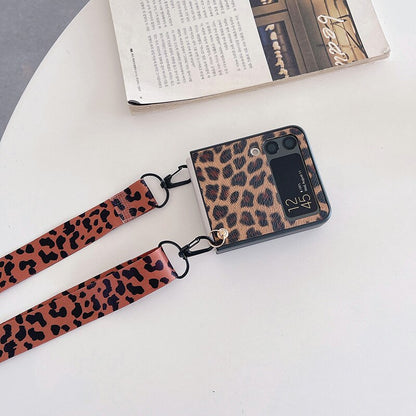Crossbody Leopard Case with Bracket Holder For Samsung Galaxy Z Flip