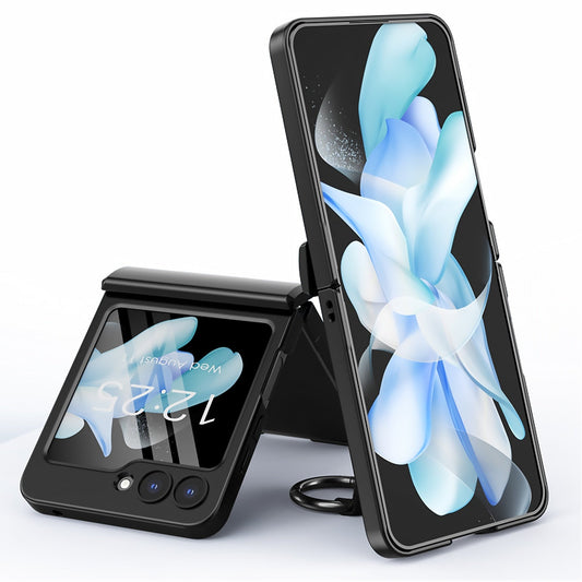 Full Protection Matte Case With Ring Bracket For Samsung Galaxy Z Flip 5 & 4