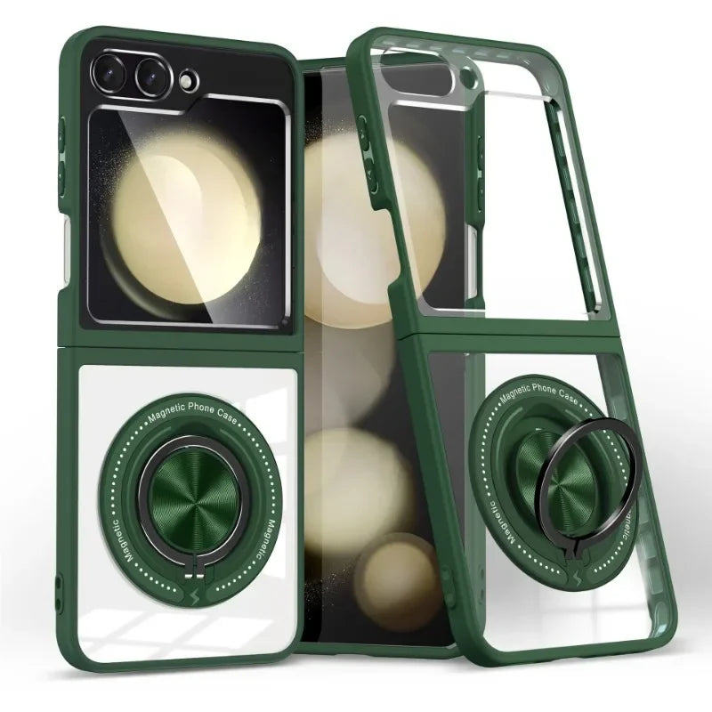 Transparent Case with Ring Holder For Samsung Galaxy Z Flip Series