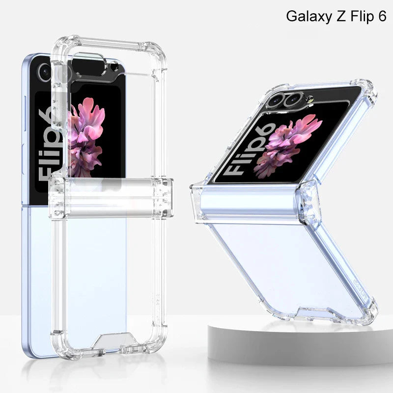 Transparent Case with Hinge Protection For Samsung Galaxy Z Flip