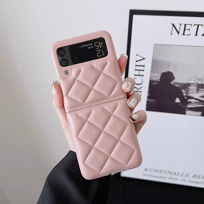 New Fashion Lattice Down Jacket Phone Case For Samsung Galaxy Z Flip Series