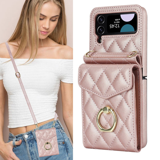 Luxury Wallet Leather Phone Case For Galaxy Z Flip Series