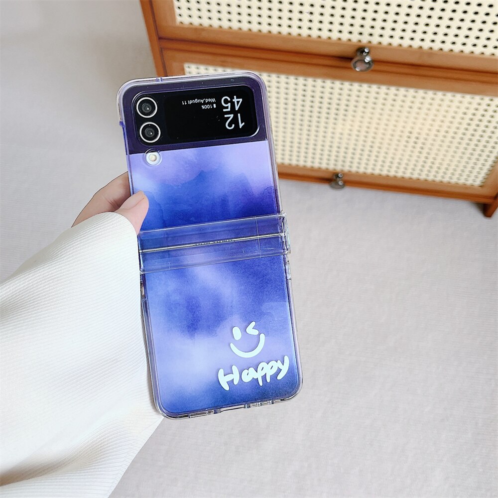Happy Smile Clear Case  with Bracelet For Samsung Galaxy Z Flip