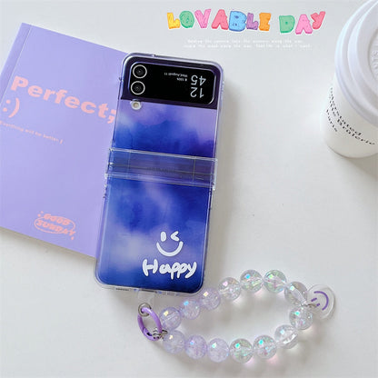 Happy Smile Clear Case  with Bracelet For Samsung Galaxy Z Flip