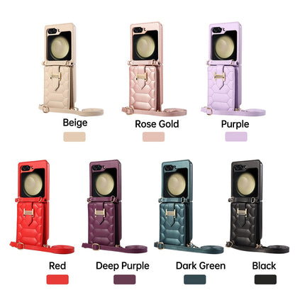 Luxury Crossbody Leather Case For Samsung Galaxy Z Flip