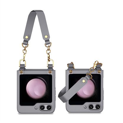 Electroplating Wrist Strap Case for Samsung Galaxy Z Flip Series