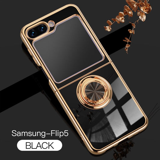 Luxury Electroplating Ring Holder Case For Samsung Galaxy Z Flip Series