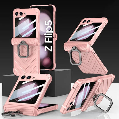 Magnetic Shockproof Case with Ring Holder For Galaxy Z Flip
