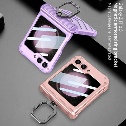 Magnetic Shockproof Case with Ring Holder For Galaxy Z Flip
