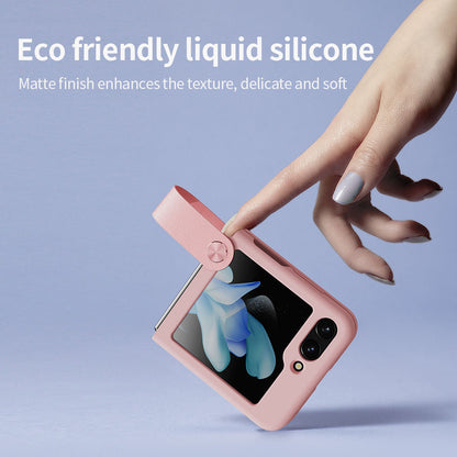 Liquid Silicone Case with Strap For Samsung Galaxy Z Flip Series