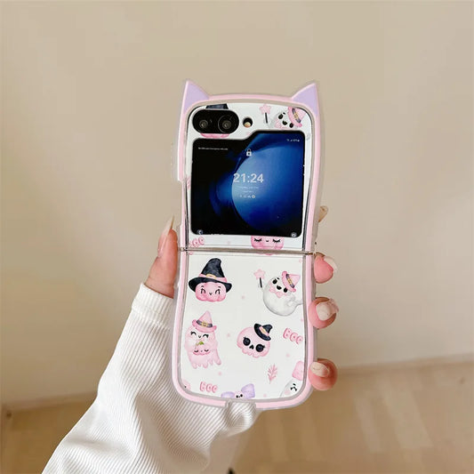 Cute 3D Halloween Ghost Case for Samsung Galaxy Z Flip 4/5/6/7