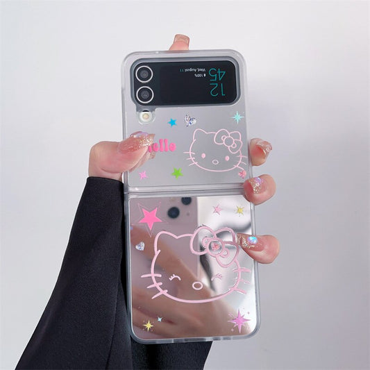 Cute Cartoon Mirror Case For Samsung Galaxy Z Flip