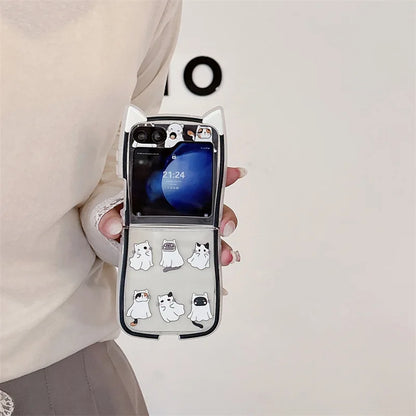 Cute Halloween Cat Ghost Case for Samsung Galaxy Z Flip 4/5/6/7