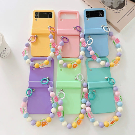 Cute Colorful Flowers Bracelet Phone Case For Samsung Galaxy Z Flip Series