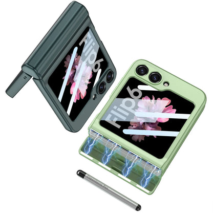 Shockproof Case with Magnetic Hinge Protection and Touch Pen for Samsung Galaxy Z Flip 7 & 6