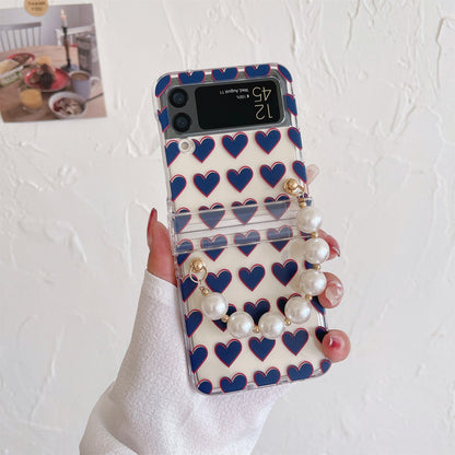 Transparent Case with Pearl Bracelet for Samsung Galaxy Z Flip Series