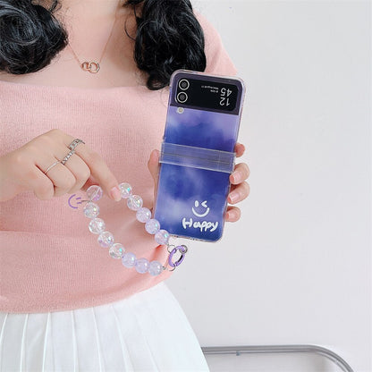 Happy Smile Clear Case  with Bracelet For Samsung Galaxy Z Flip