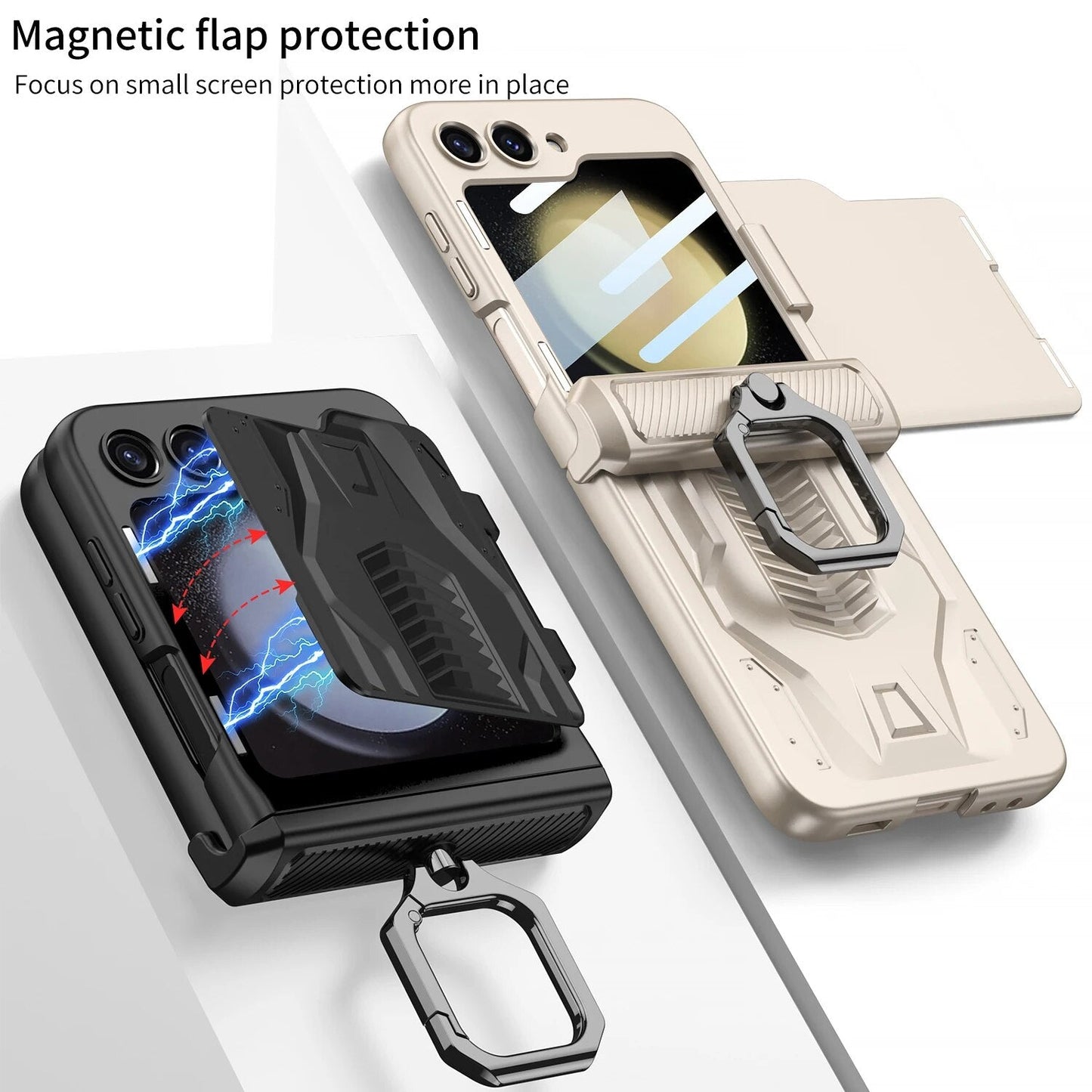 Shockproof Magnetic Case with Ring Bracket For Galaxy Z Flip Series