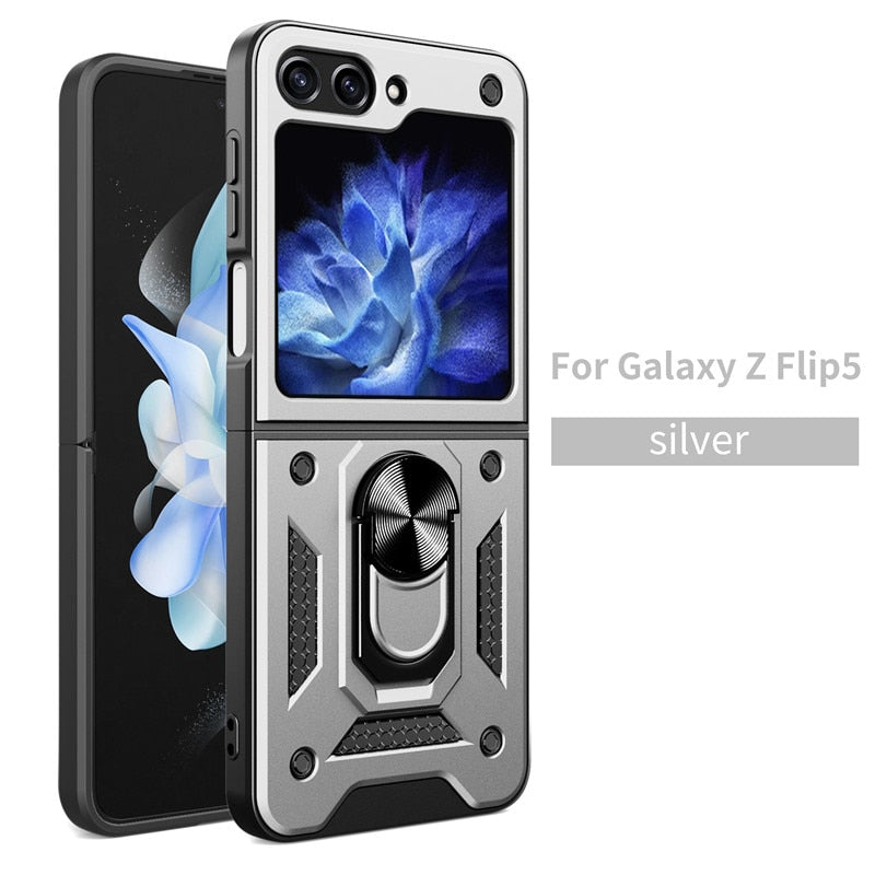 Armor Magnetic With Stand Holder Ring Case For Samsung Galaxy Z FLIP Series