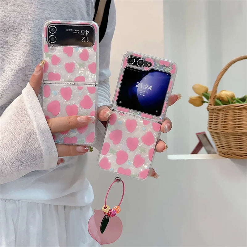 Cute Love Heart Shell Case for Samsung Galaxy Z Flip 7 & 6