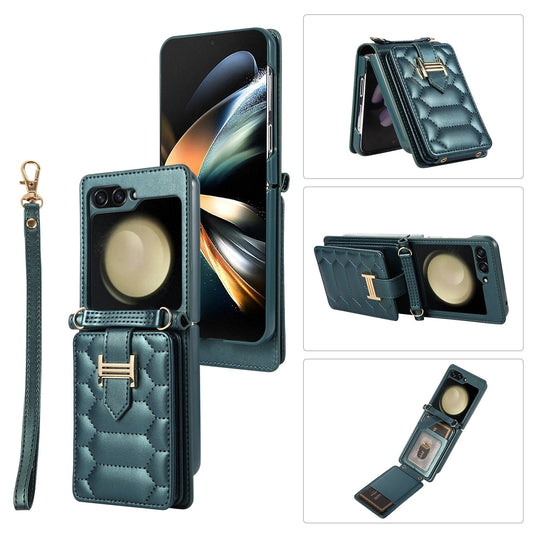 Luxury Crossbody Leather Case For Samsung Galaxy Z Flip