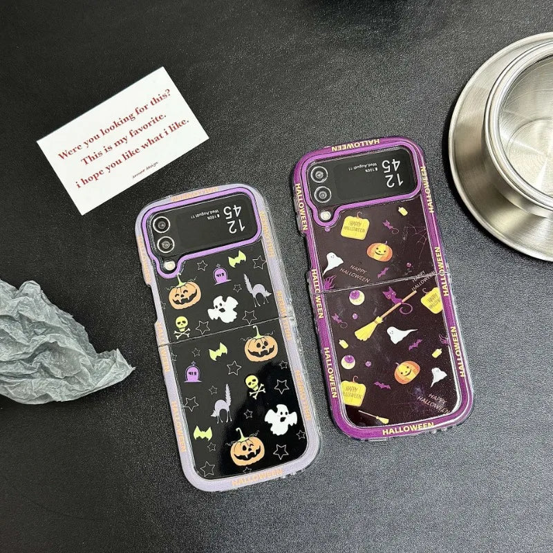 Happy Halloween Pumpkin Ghost Case for Samsung Galaxy Z Flip 4/5/6/7