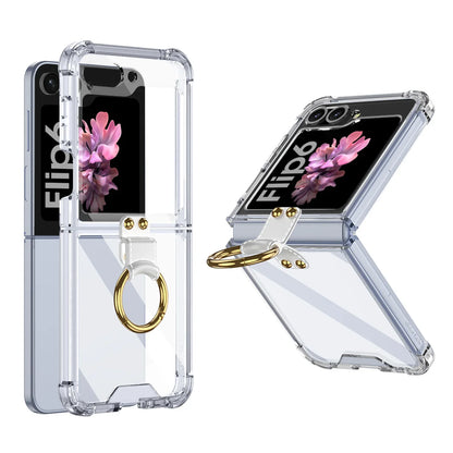 Transparent Shockproof Case with Ring Holder for Samsung Galaxy Z Flip Series