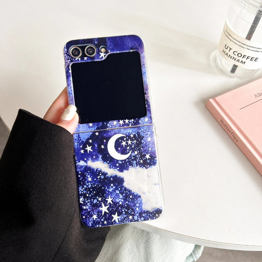 Cartoon Floral Moon Star Case for Samsung Galaxy Z Flip 4/5/6/7
