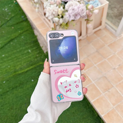 Love Heart Rabbit Mirror Case for Samsung Galaxy Z Flip 7 & 6