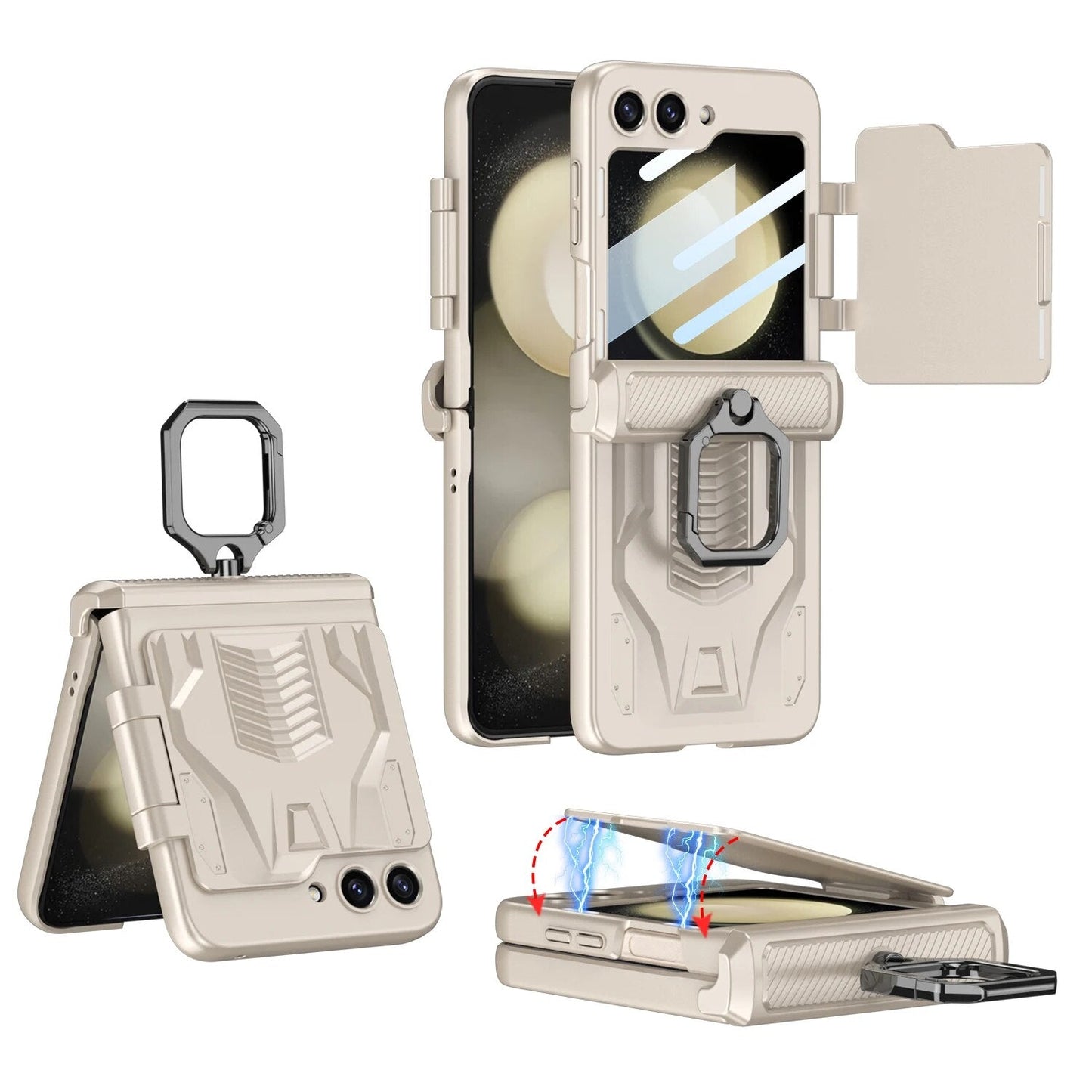 Shockproof Magnetic Case with Ring Bracket For Galaxy Z Flip Series