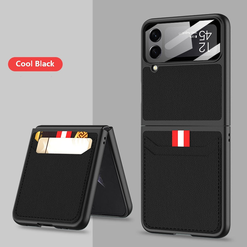 Leather Case with Card Holder For Samsung Galaxy Z Flip Series
