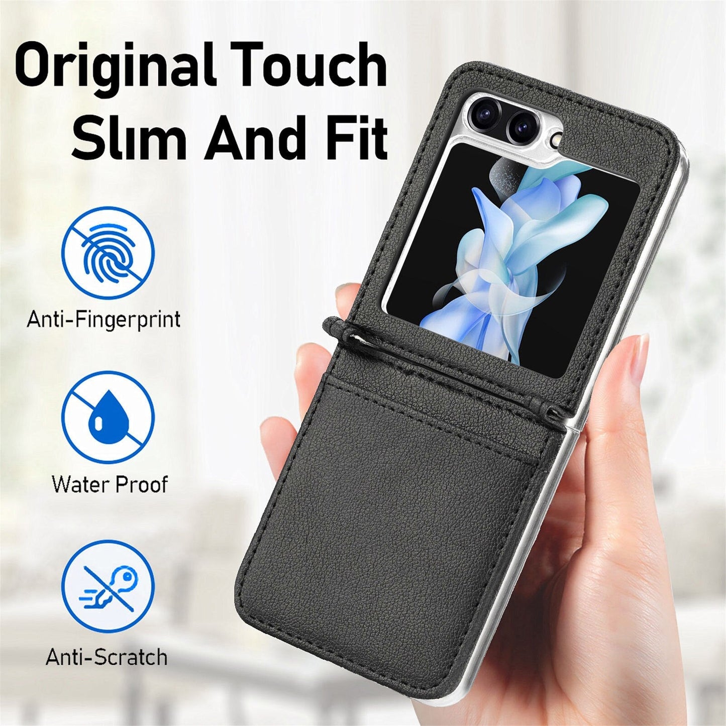 Leather Case with Card Holder For Samsung Galaxy Z Flip Series