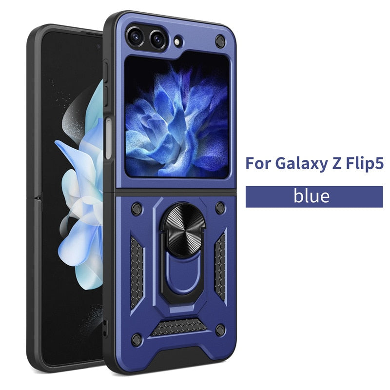 Armor Magnetic With Stand Holder Ring Case For Samsung Galaxy Z FLIP Series