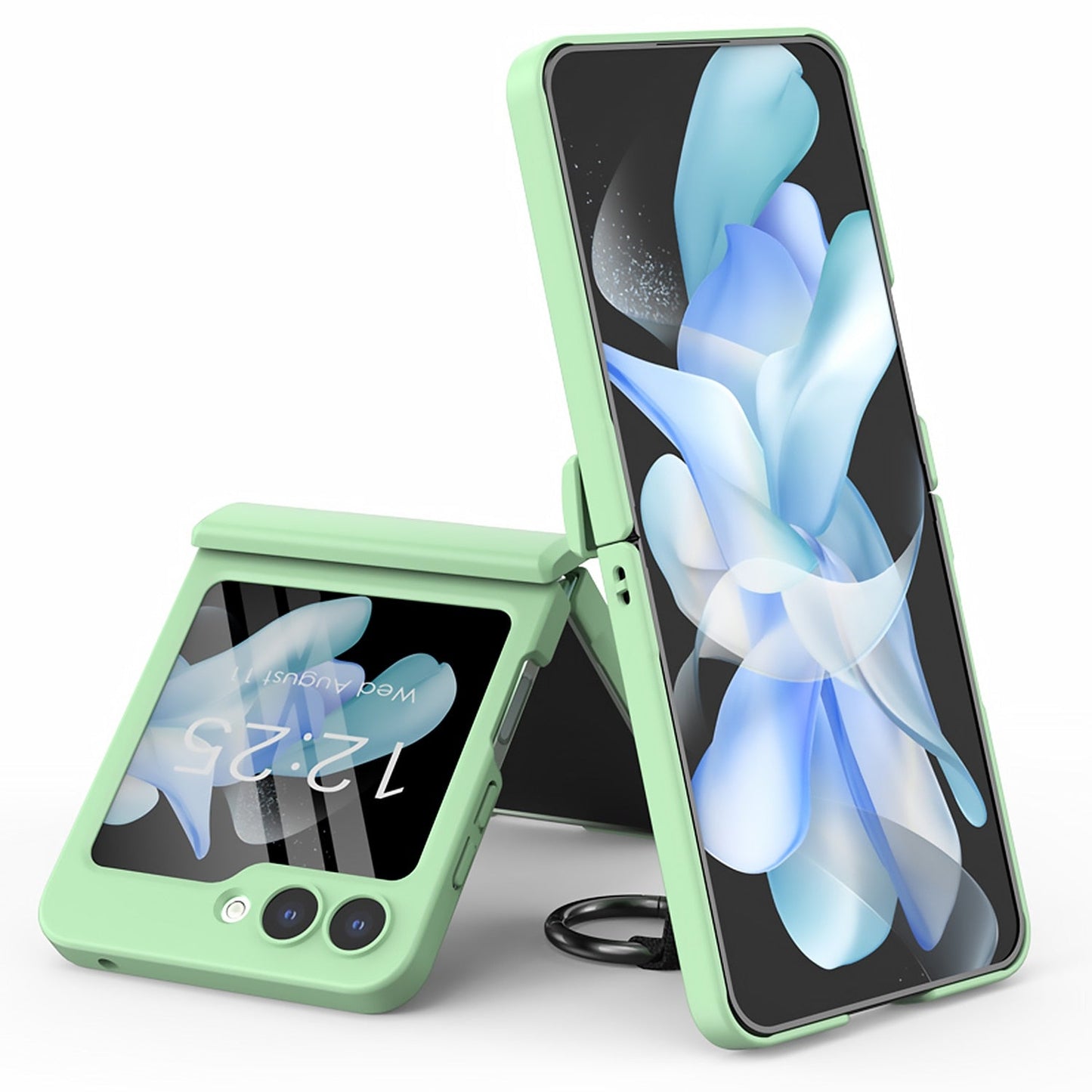 Full Protection Matte Case With Ring Bracket For Samsung Galaxy Z Flip 5 & 4