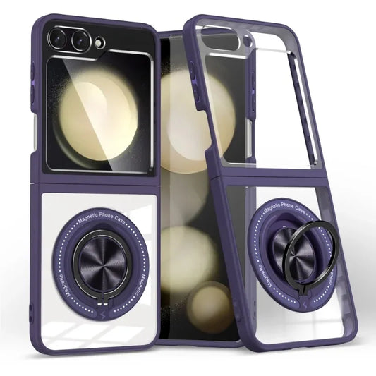 Transparent Case with Ring Holder For Samsung Galaxy Z Flip Series
