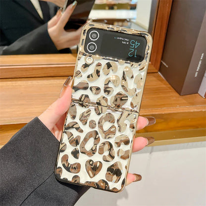 Luxury Leopard Print Phone Case for Samsung Galaxy Z Flip 4/5/6/7