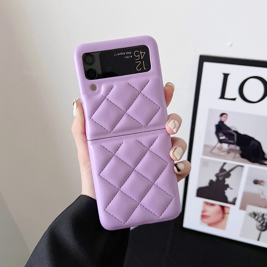 New Fashion Lattice Down Jacket Phone Case For Samsung Galaxy Z Flip Series
