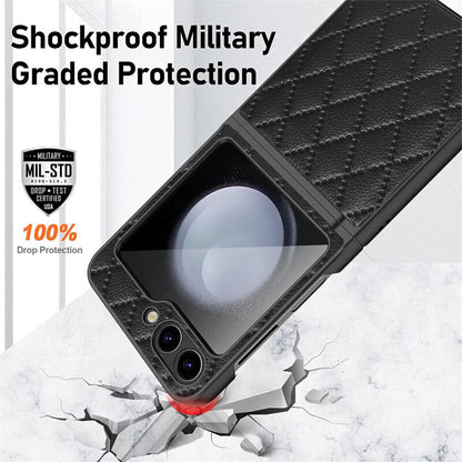 Leather Case With Lens Film Protected For Samsung Galaxy Z Flip Series