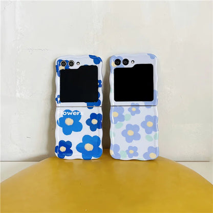 Cute Blue Flower Case for Samsung Galaxy Z Flip 7 & 6