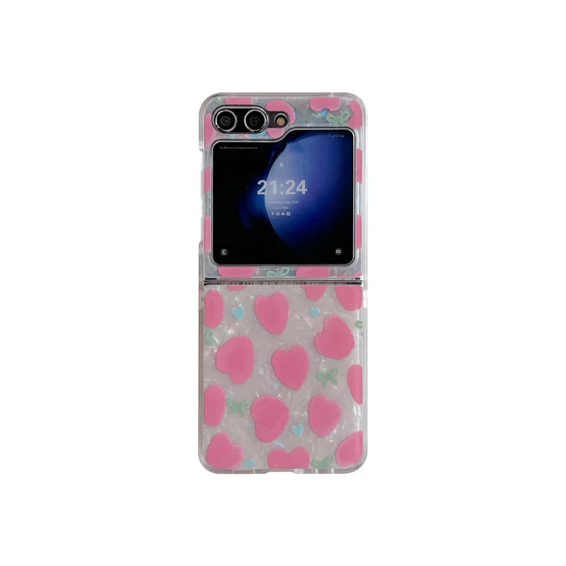 Cute Love Heart Shell Case for Samsung Galaxy Z Flip 7 & 6
