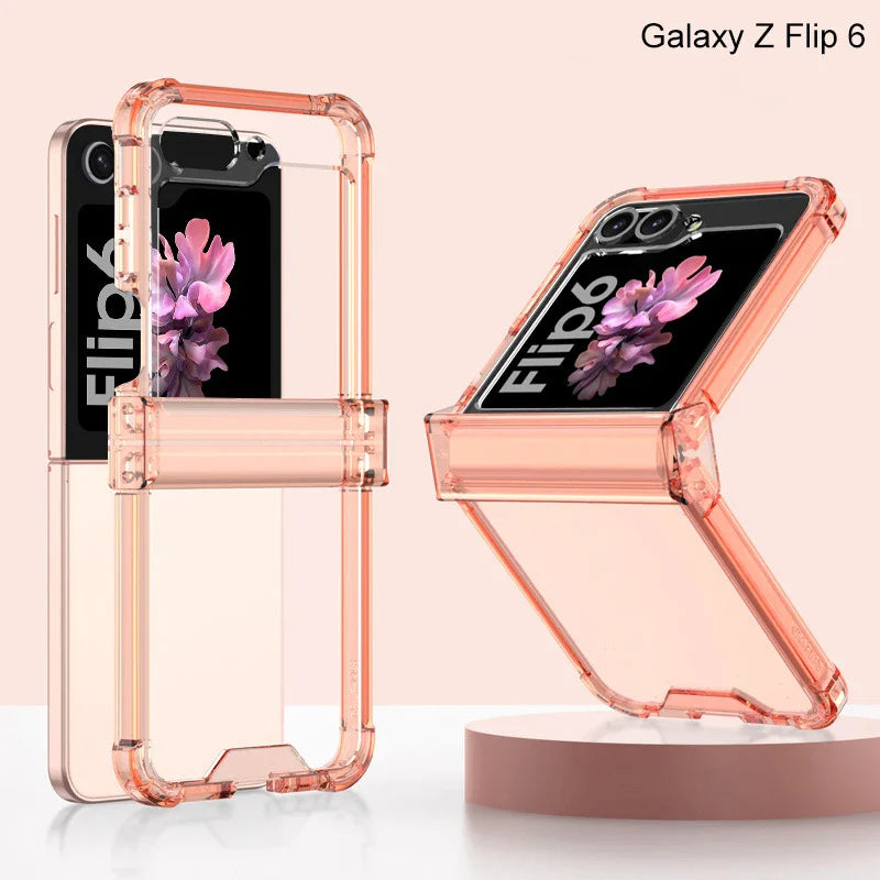 Transparent Case with Hinge Protection For Samsung Galaxy Z Flip
